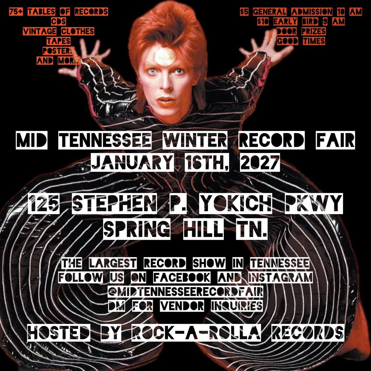 Flyer for Mid Tennessee Winter Record Fair