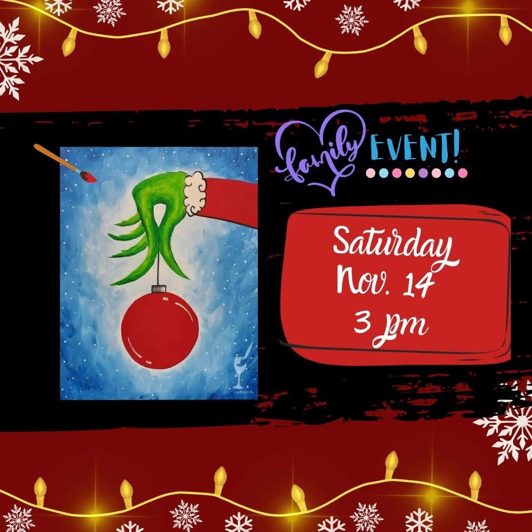Flyer for Family Painting Event! "A Little Mean and Green"