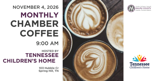 Flyer for Monthly Chamber Coffee