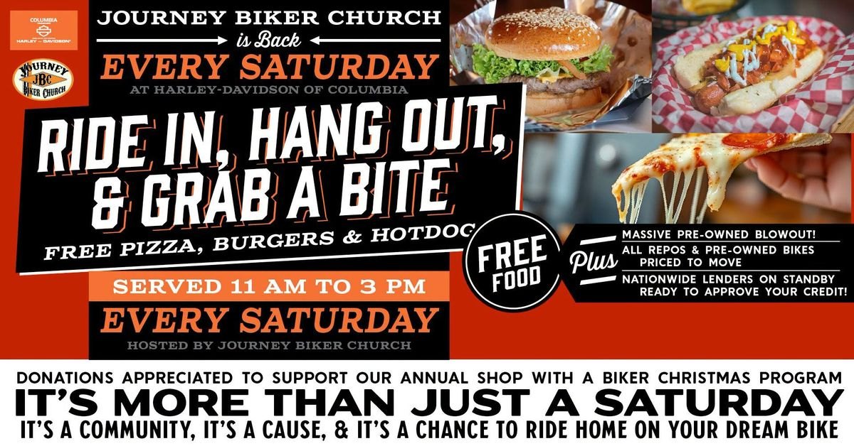 Flyer for Ride In, Hang Out, Grab a Bite!